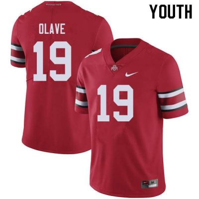 Youth Ohio State Buckeyes #19 Chris Olave Red Nike NCAA College Football Jersey On Sale CIK2544NI